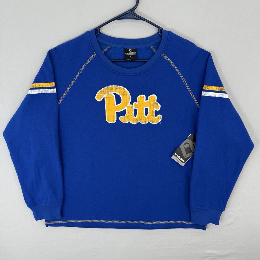 University of Pittsburgh Pitt Sweatshirt Womens XL Blue Colosseum NCAA